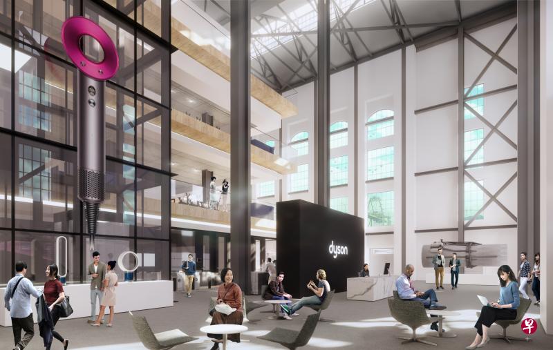 圣占姆士发电厂这个面积11万平方英尺的国家历史建筑物,能让戴森在新加坡的研究与工程规模扩大一倍。图为戴森圣占姆士发电厂总部的设计图。(戴森提供) 圣占姆士发电厂这个面积11万平方英尺的国家历史建筑物,能让戴森在新加坡的研究与工程规模扩大一倍。图为戴森圣占姆士发电厂总部的设计图。(戴森提供)