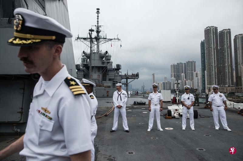 美国军舰上次访港,是4月时的第七舰队旗舰蓝岭号(USS Blue Ridge)。(法新社) 美国军舰上次访港,是4月时的第七舰队旗舰蓝岭号(USS Blue Ridge)。(法新社)