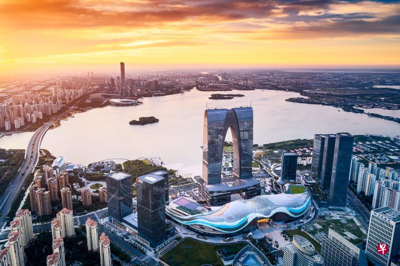 苏州工业园区现代化都市形象生动。(苏州工业园区提供) 苏州工业园区现代化都市形象生动。(苏州工业园区提供)