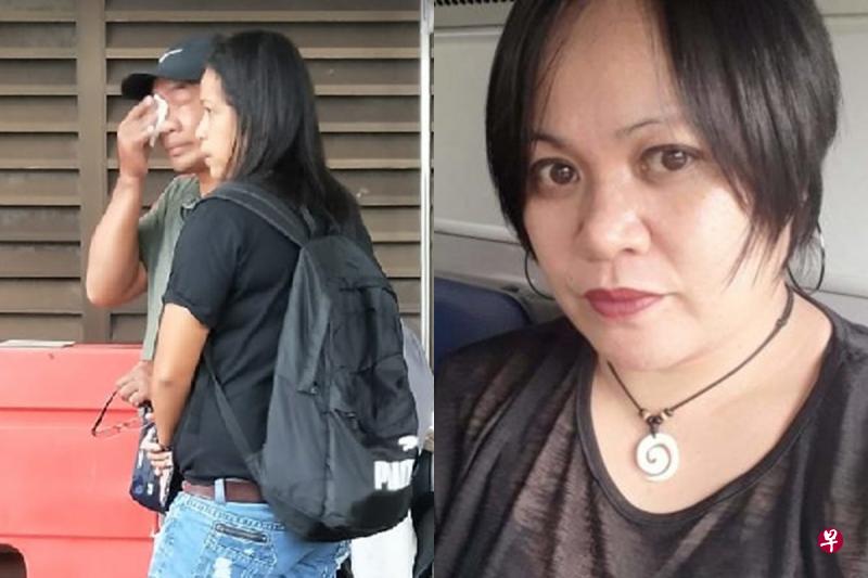 死者的丈夫,今早泪洒殓尸房(左图,林楷越摄)。右图为不幸被撞死的菲律宾籍女佣琳恩(取自面簿)。 死者的丈夫,今早泪洒殓尸房(左图,林楷越摄)。右图为不幸被撞死的菲律宾籍女佣琳恩(取自面簿)。