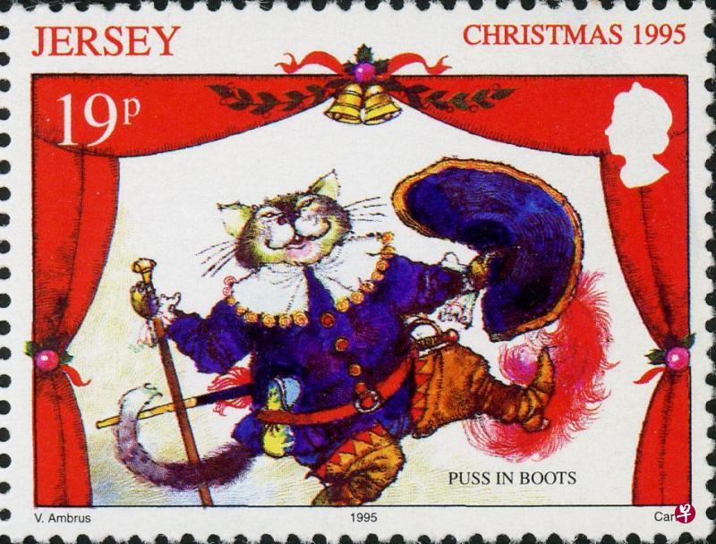 童话《穿靴子的猫》邮票。(主办方提供) 童话《穿靴子的猫》邮票。(主办方提供)