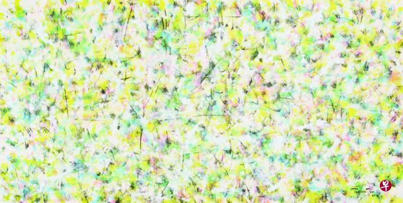 赵振强水墨画《水天一色》(2018)。(受访者提供) 赵振强水墨画《水天一色》(2018)。(受访者提供)