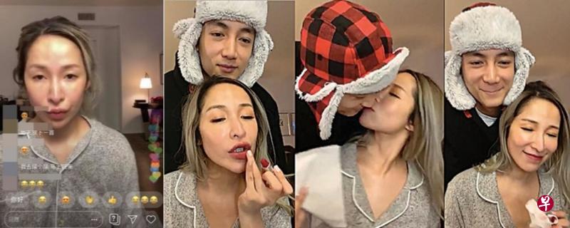 萧亚轩(左图)素颜直播,并与男友大晒恩爱。(互联网) 萧亚轩(左图)素颜直播,并与男友大晒恩爱。(互联网)