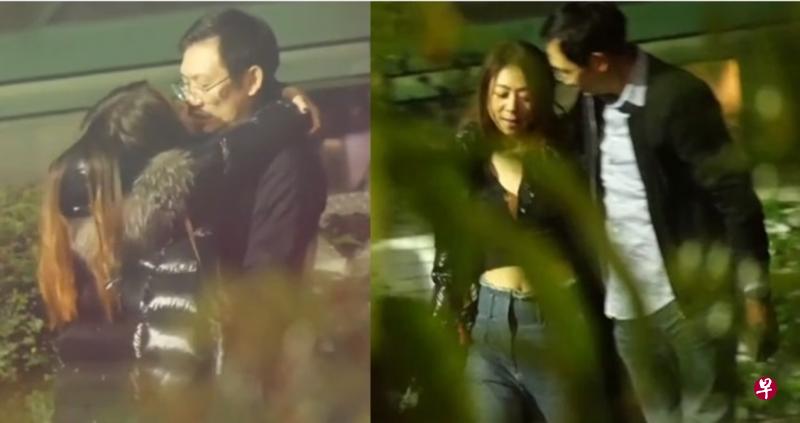 陈绮贞与中年眼镜男被拍到在街头热吻(左图)。(互联网) 陈绮贞与中年眼镜男被拍到在街头热吻(左图)。(互联网)