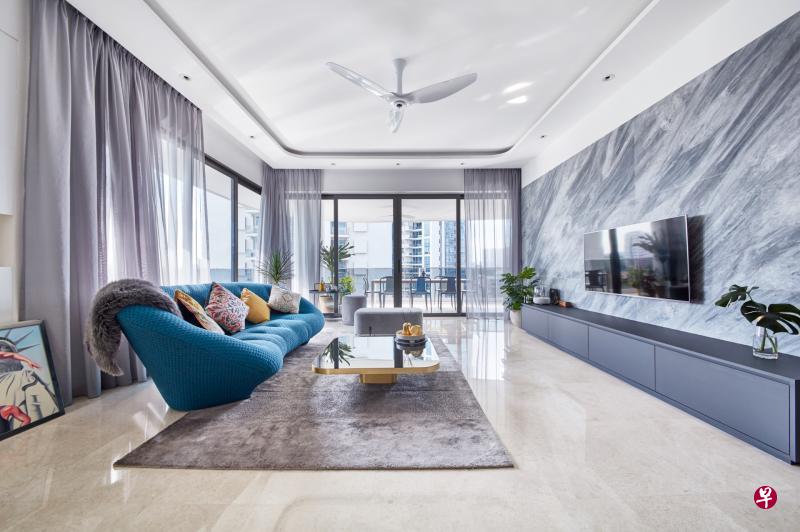 沙发是客厅的主角,设计环绕着它,又不抢它的戏。 沙发是客厅的主角,设计环绕着它,又不抢它的戏。