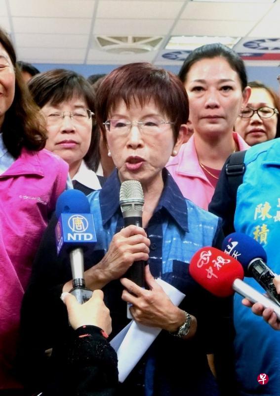 洪秀柱昨天傍晚发表落选感言。（自由时报）