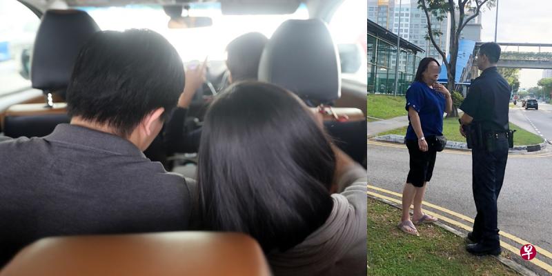 卓先生指私召车司机不满他妻子靠在他肩上休息,当面指责两人公然亲热,因此与私召车司机吵了起来(左为示意图,吴伟国摄)。双方僵持不下,女司机最后载卓先生和他妻子到盛港邻里警局,双双接受警方问话(受访者提供)。 卓先生指私召车司机不满他妻子靠在他肩上休息,当面指责两人公然亲热,因此与私召车司机吵了起来(左为示意图,吴伟国摄)。双方僵持不下,女司机最后载卓先生和他妻子到盛港邻里警局,双双接受警方问话(受访者提供)。