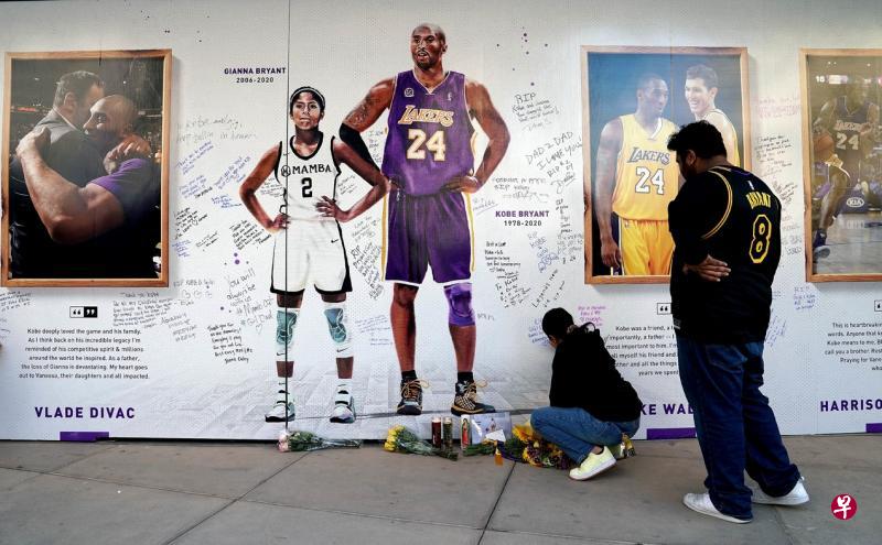 2月24日象征着吉安娜(左)和布赖恩特(右)两人的球衣号码。(法新社) 2月24日象征着吉安娜(左)和布赖恩特(右)两人的球衣号码。(法新社)