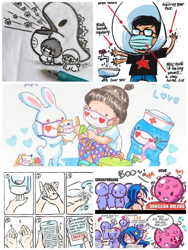 本地多位艺术工作者用他们的专业本领呼吁国民冷静,并向前线医护人员致敬。(取自面簿) 本地多位艺术工作者用他们的专业本领呼吁国民冷静,并向前线医护人员致敬。(取自面簿)