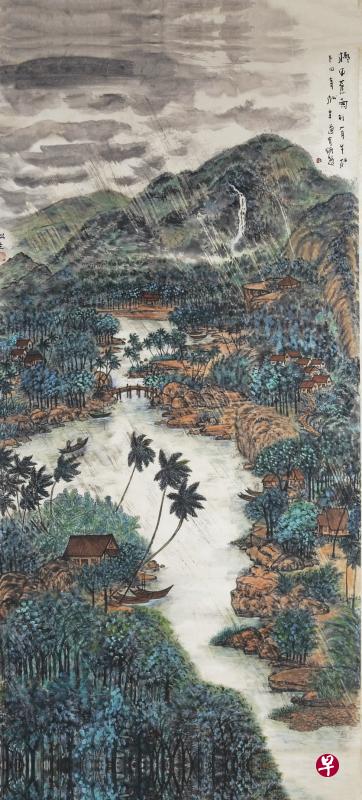 徐松生医生的彩墨画。(受访者提供) 徐松生医生的彩墨画。(受访者提供)