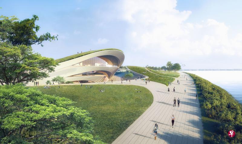 得奖作品中,整个建筑和环境设有不同走道,让访客有反思、学习和分享的空间。所有走道都通往建筑内的剧场,让访客齐聚一堂参加活动。(日本隈研吾建筑都市设计事务所和K2LD Architects提供) 得奖作品中,整个建筑和环境设有不同走道,让访客有反思、学习和分享的空间。所有走道都通往建筑内的剧场,让访客齐聚一堂参加活动。(日本隈研吾建筑都市设计事务所和K2LD Architects提供)