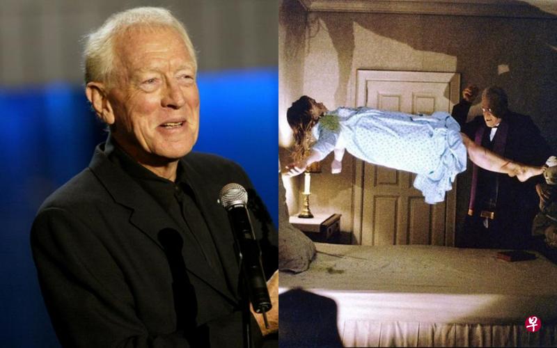 麦士冯西度(左图,路透社)在经典恐怖片《驱魔人》饰演驱魔神父(右图,互联网)。 麦士冯西度(左图,路透社)在经典恐怖片《驱魔人》饰演驱魔神父(右图,互联网)。