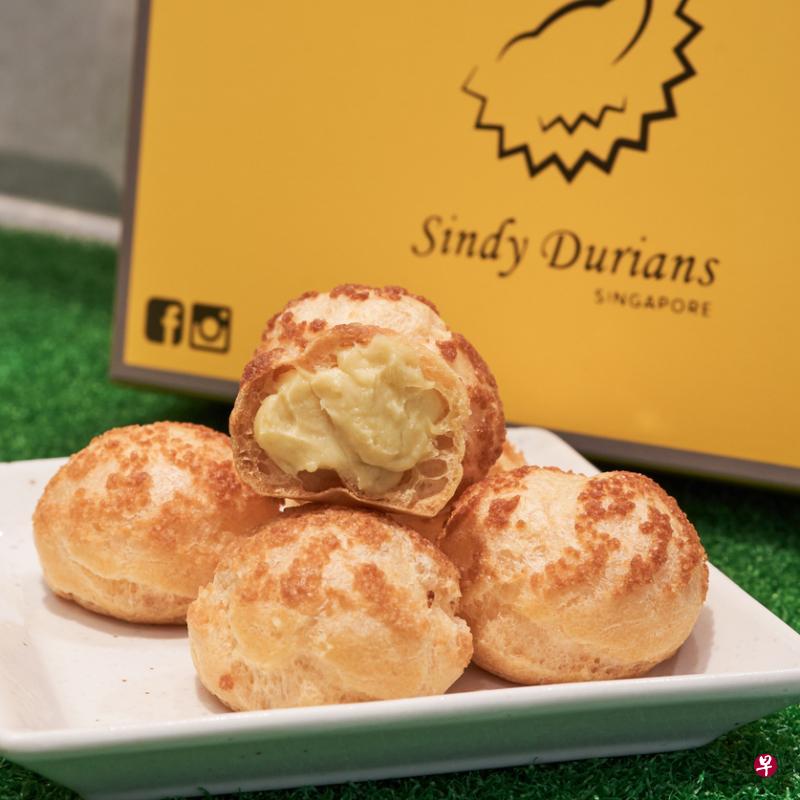 Sindy Durian的榴梿泡芙,八个只售$7。(商家提供) Sindy Durian的榴梿泡芙,八个只售$7。(商家提供)