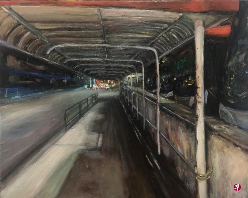 刘文超布面油画《新柔车站》,50x40公分,作于2020年4月。 刘文超布面油画《新柔车站》,50x40公分,作于2020年4月。