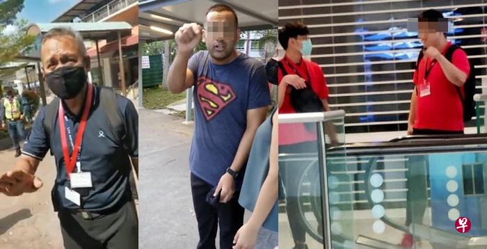 (左图)陆交局人员劝告送餐员戴上口罩,却被后者不断质问和拍下视频。(中) 穿着运动装的男女被一名男网友跟拍,后者谴责运动男如果没有在跑步的话就应该戴上口罩。(视频截图) (右图)安全距离大使被民众看见没戴口罩,后来也被罚款300元。(取自网络) (左图)陆交局人员劝告送餐员戴上口罩,却被后者不断质问和拍下视频。(中) 穿着运动装的男女被一名男网友跟拍,后者谴责运动男如果没有在跑步的话就应该戴上口罩。(视频截图) (右图)安全距离大使被民众看见没戴口罩,后来也被罚款300元。(取自网络)