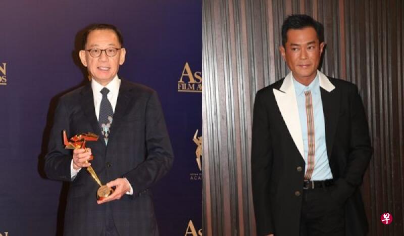 英皇主席杨受成(左)和古天乐。 英皇主席杨受成(左)和古天乐。