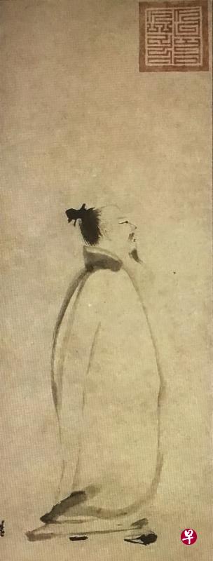 东京国立博物馆藏梁楷《李白行吟图》(左图)的左下角有签名,右上角钤八思巴文篆字“大司徒印”(右上图为放大),东博也藏有两幅江户晚期狩野派摹本的李白与东方朔画像,各有手绘的大司徒印,说明二画可能是一对(右下二图)。(作者提供) 东京国立博物馆藏梁楷《李白行吟图》(左图)的左下角有签名,右上角钤八思巴文篆字“大司徒印”(右上图为放大),东博也藏有两幅江户晚期狩野派摹本的李白与东方朔画像,各有手绘的大司徒印,说明二画可能是一对(右下二图)。(作者提供)