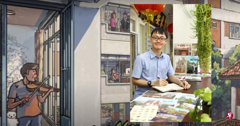 李欣立的作品在面簿上大受欢迎,插画捕抓到国人在阻断措施期间的生活。(取自网络)小图:李欣立是本地插图画家,擅长把组屋入画。(取自网络/档案照) 李欣立的作品在面簿上大受欢迎,插画捕抓到国人在阻断措施期间的生活。(取自网络)小图:李欣立是本地插图画家,擅长把组屋入画。(取自网络/档案照)