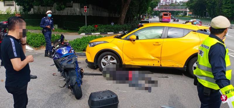 电单车迎面撞上休旅车,骑士当场身亡。(受访者提供) 电单车迎面撞上休旅车,骑士当场身亡。(受访者提供)