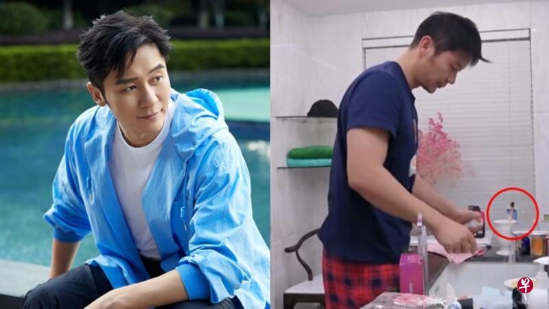 李晨手上拿了一支牙刷,但洗脸台还有另一支(红圈)。(WeTV视频截图) 李晨手上拿了一支牙刷,但洗脸台还有另一支(红圈)。(WeTV视频截图)
