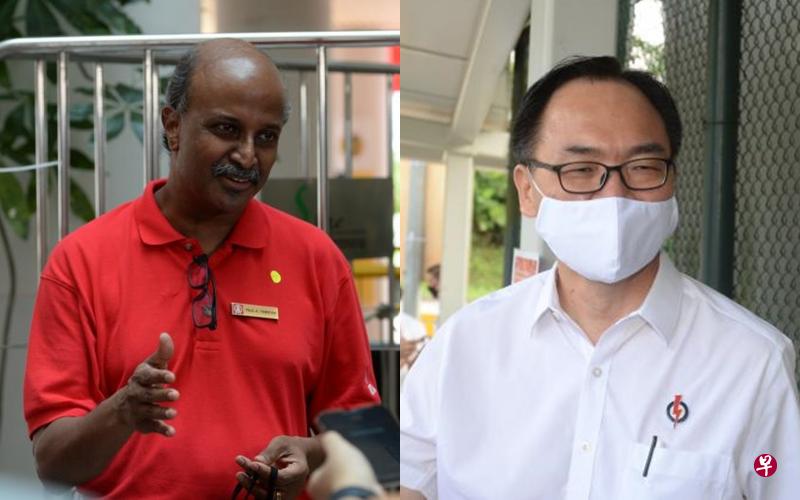 武吉班让单选区选战由民主党的淡马亚医生(左)出战行动党的连荣华(右)。(潘丰源摄) 武吉班让单选区选战由民主党的淡马亚医生(左)出战行动党的连荣华(右)。(潘丰源摄)