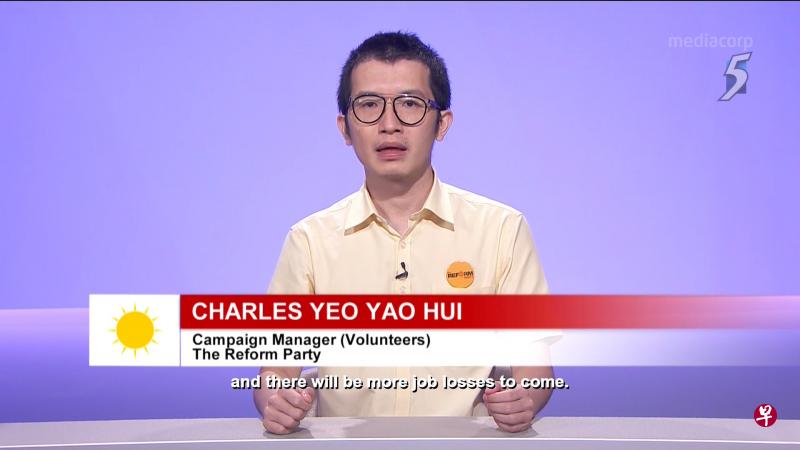 革新党宏茂桥集选区候选人杨耀辉今晚出席“报告选民”节目。(选区竞选广播电视截图) 革新党宏茂桥集选区候选人杨耀辉今晚出席“报告选民”节目。(选区竞选广播电视截图)