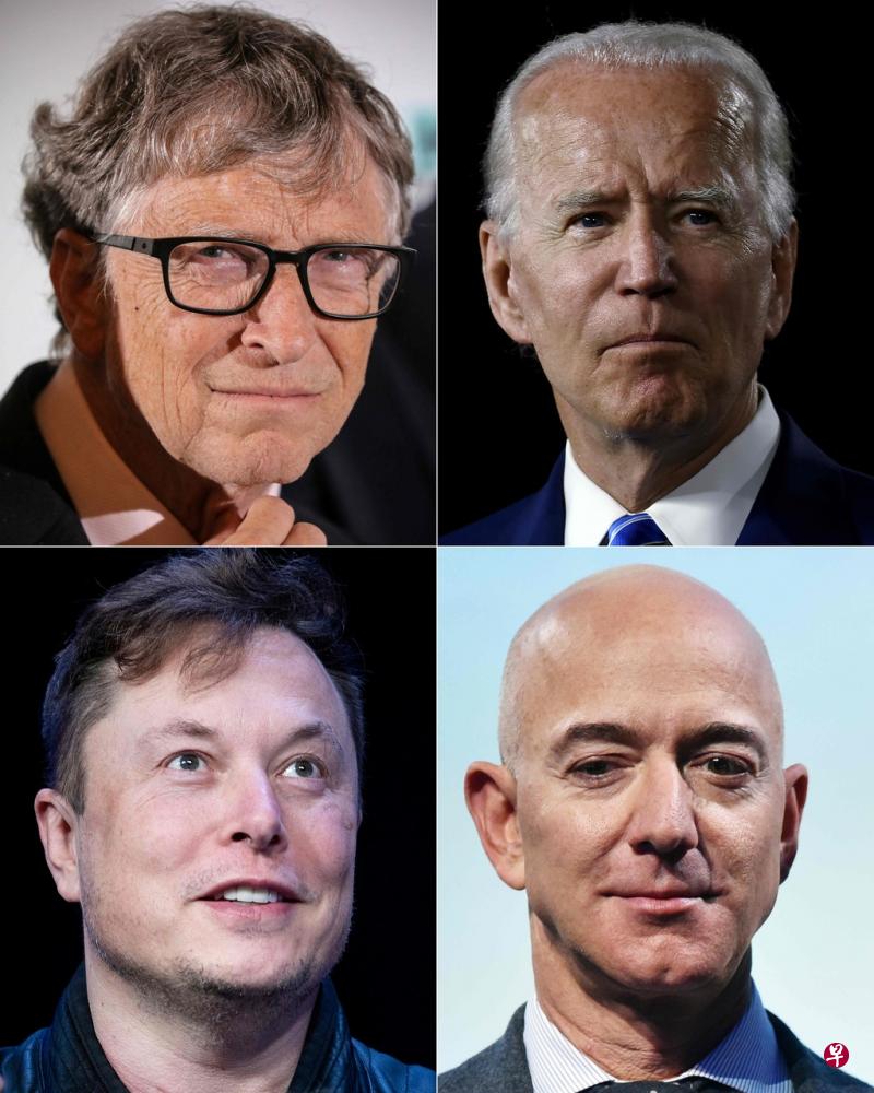 美国多名知名人士及企业的推特账号遭入侵,包括比尔·盖茨、美国民主党总统候选人拜登、马斯克(Elon Musk)及贝佐斯(Jeff Bezos)。(法新社) 美国多名知名人士及企业的推特账号遭入侵,包括比尔·盖茨、美国民主党总统候选人拜登、马斯克(Elon Musk)及贝佐斯(Jeff Bezos)。(法新社)