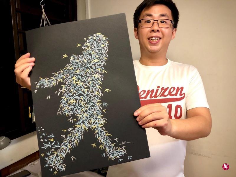 黄利结在为期20天的挑战中,每天以AVSW标志中的男孩为题材,绘制一幅画,以自己的创作为特需群体募款。这是他完成的其中一幅作品。(受访者提供) 黄利结在为期20天的挑战中,每天以AVSW标志中的男孩为题材,绘制一幅画,以自己的创作为特需群体募款。这是他完成的其中一幅作品。(受访者提供)