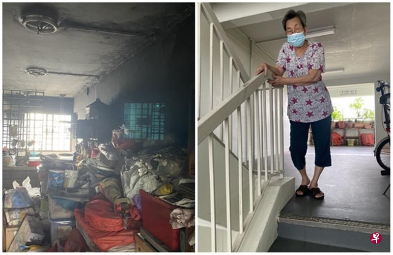 左图:女屋主玛薇雅说,洗衣机用了六年,上方的水管已经漏水,电线可能沾到水而走电着火。(曾琬瑜摄)右图:见义勇为的77岁哮喘嫲陈亚荘事发时,一拐一拐地走下楼通知失火单位的女屋主。(曾琬瑜摄) 左图:女屋主玛薇雅说,洗衣机用了六年,上方的水管已经漏水,电线可能沾到水而走电着火。(曾琬瑜摄)右图:见义勇为的77岁哮喘嫲陈亚荘事发时,一拐一拐地走下楼通知失火单位的女屋主。(曾琬瑜摄)