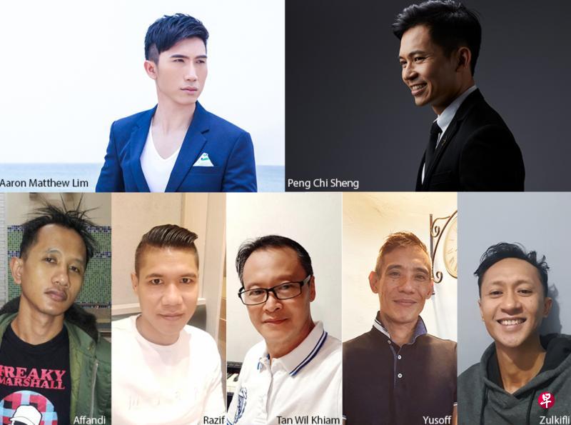 冯启胜（上排右）和林伟强（上排左）教导的五名狱友出狱后组乐队，并将参与滨海艺术中心的“八月红点”演出。（滨海艺术中心提供）