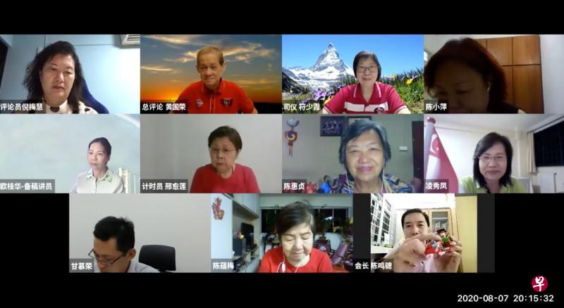 白桥粤语讲演会过去几个月改在线上举办例会,按国际讲演会的规范,进行即席演讲和备稿演讲,会员也会担任计时员、语言评论员等角色。右下角为会长陈鸣骢。(白桥粤语讲演会提供) 白桥粤语讲演会过去几个月改在线上举办例会,按国际讲演会的规范,进行即席演讲和备稿演讲,会员也会担任计时员、语言评论员等角色。右下角为会长陈鸣骢。(白桥粤语讲演会提供)