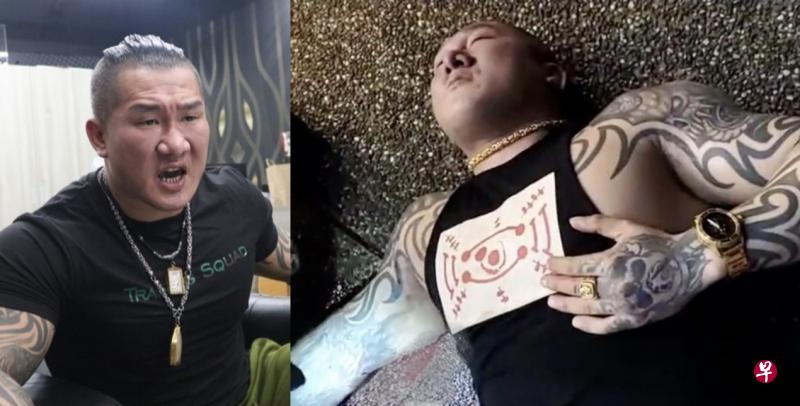 “馆长”陈之汉遭人开枪后,仍面不改色在面簿开直播(右图)。(互联网) “馆长”陈之汉遭人开枪后,仍面不改色在面簿开直播(右图)。(互联网)