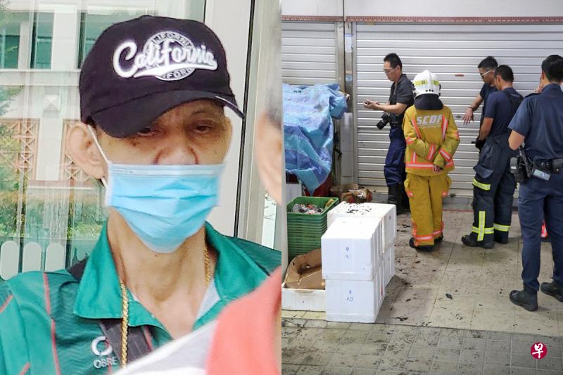 左图:被告罗宏南在宏茂桥巴刹经营豆干生意,结果他却在两周内对两个菜摊纵火。(海峡时报)右图:相邻的两家菜摊相继被纵火,警方当场调查,终揭发是被告所为。(档案照) 左图:被告罗宏南在宏茂桥巴刹经营豆干生意,结果他却在两周内对两个菜摊纵火。(海峡时报)右图:相邻的两家菜摊相继被纵火,警方当场调查,终揭发是被告所为。(档案照)