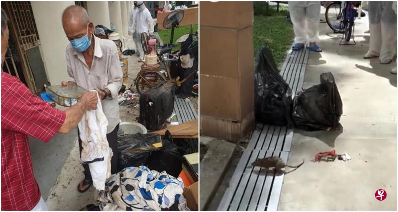 老汉陈永发非常感谢义工为他打扫家,义工从早上8时抵达,一直待到下午3时才收队,义工从屋里捉到12只老鼠。(取自面簿) 老汉陈永发非常感谢义工为他打扫家,义工从早上8时抵达,一直待到下午3时才收队,义工从屋里捉到12只老鼠。(取自面簿)