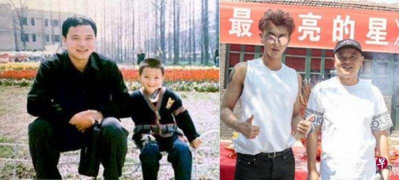 黄子韬(右图左)从小被父亲养成自立自强的个性。左图为他小时候与父亲合影。(互联网) 黄子韬(右图左)从小被父亲养成自立自强的个性。左图为他小时候与父亲合影。(互联网)