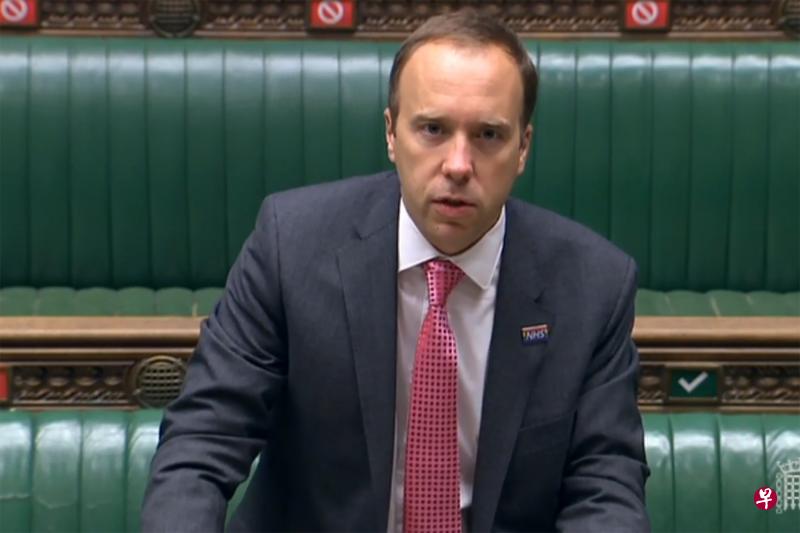 英国卫生部长汉考克宣布,英国政府将于本月24日推出新的冠病追踪应用。(法新社) 英国卫生部长汉考克宣布,英国政府将于本月24日推出新的冠病追踪应用。(法新社)