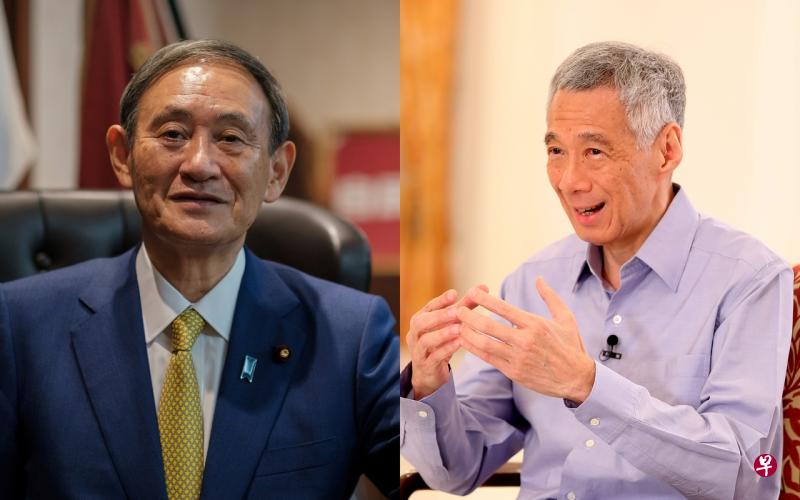 李显龙总理(图右)向日本新任首相菅义伟(图左)发贺函,肯定了新日两国极佳的双边关系,并期待进一步深化合作。(路透社/通讯及新闻部) 李显龙总理(图右)向日本新任首相菅义伟(图左)发贺函,肯定了新日两国极佳的双边关系,并期待进一步深化合作。(路透社/通讯及新闻部)