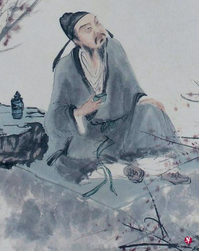 诗仙李白的创作,始终围绕着月亮团团转。此图截取自中国近代著名画家傅抱石的彩墨画。(互联网) 诗仙李白的创作,始终围绕着月亮团团转。此图截取自中国近代著名画家傅抱石的彩墨画。(互联网)