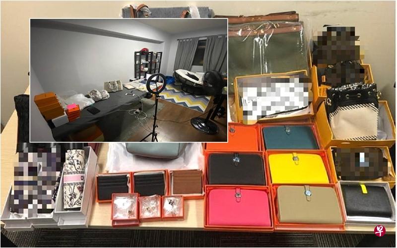 涉嫌在网上售卖冒牌货,三名女子被逮捕。(警方提供) 涉嫌在网上售卖冒牌货,三名女子被逮捕。(警方提供)