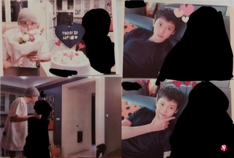 韩团Exo成员灿烈出道八年鲜少传出绯闻,如今竟被爆私生活淫乱。前女友贴出两人庆祝纪念日和接吻合照(左排图)。(互联网) 韩团Exo成员灿烈出道八年鲜少传出绯闻,如今竟被爆私生活淫乱。前女友贴出两人庆祝纪念日和接吻合照(左排图)。(互联网)