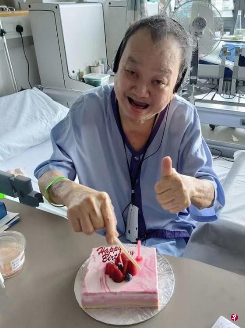 唐琥叔几天前在医院过生日。(受访者提供) 唐琥叔几天前在医院过生日。(受访者提供)