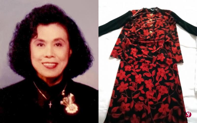 左图:陈美光的灵堂照笑容可掬。右图:陈美光将穿上心爱的长裙入殓。(家属提供) 左图:陈美光的灵堂照笑容可掬。右图:陈美光将穿上心爱的长裙入殓。(家属提供)