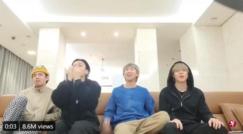 BTS成员在格莱美奖入围名单揭晓后欢呼雀跃。 (推特图) BTS成员在格莱美奖入围名单揭晓后欢呼雀跃。 (推特图)
