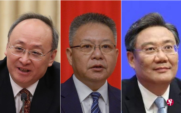 中国官方宣布新一轮人事调整,四川省长尹力(左)、海南省长沈晓明(中)分别出任中共福建、海南省委书记。黑龙江省长王文涛接替钟山出任中共商务部党组书记。预计也将很快接任商务部长。(互联网) 中国官方宣布新一轮人事调整,四川省长尹力(左)、海南省长沈晓明(中)分别出任中共福建、海南省委书记。黑龙江省长王文涛接替钟山出任中共商务部党组书记。预计也将很快接任商务部长。(互联网)