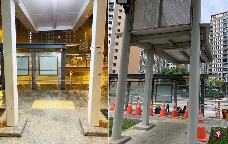之前设计之前被指有“ 缺陷,公众必须绕道淋雨出行(左图,受访者提供);设计改良后,预计会解决民众出行问题。(右图曾美玲摄) 之前设计之前被指有“ 缺陷,公众必须绕道淋雨出行(左图,受访者提供);设计改良后,预计会解决民众出行问题。(右图曾美玲摄)