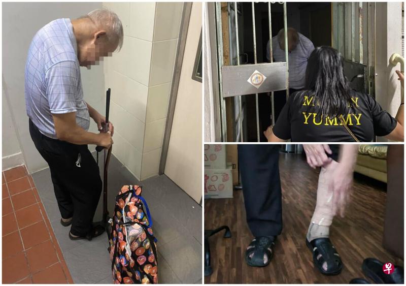 网友看到林先生晚上还在组屋区挨家挨户卖饼干。双眼失明的林先生称他30多年来都是靠卖饼干赚钱,自力更生过活。(取自面簿) 网友看到林先生晚上还在组屋区挨家挨户卖饼干。双眼失明的林先生称他30多年来都是靠卖饼干赚钱,自力更生过活。(取自面簿)