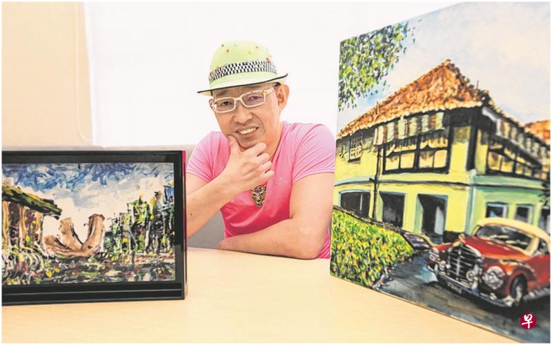 刘富生是本地画家,他的画作常被用作展览和义卖。(档案照) 刘富生是本地画家,他的画作常被用作展览和义卖。(档案照)