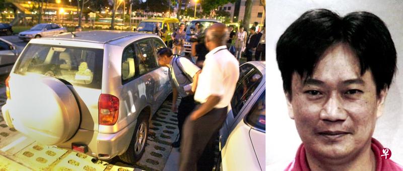 (左图)绑匪当年所驾驶的越野车。(右图)蔡思联早前在监狱内跳楼自杀。(档案照) (左图)绑匪当年所驾驶的越野车。(右图)蔡思联早前在监狱内跳楼自杀。(档案照)