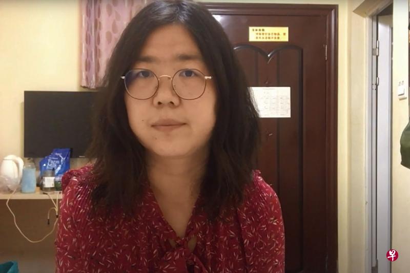 中国大陆公民记者张展因冠病疫情期间在武汉记录见闻而被控“寻衅滋事”。(法新社) 中国大陆公民记者张展因冠病疫情期间在武汉记录见闻而被控“寻衅滋事”。(法新社)