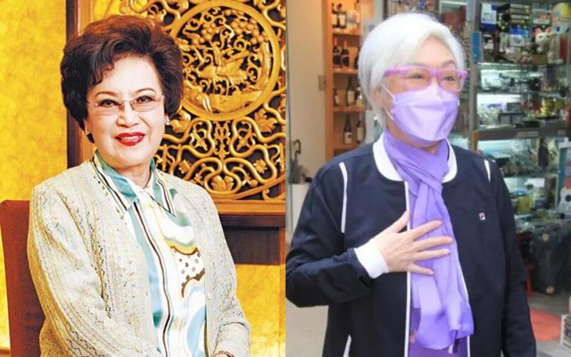 李香琴的女儿萧紫筠(右)在妈妈病逝后首度露面。(互联网) 李香琴的女儿萧紫筠(右)在妈妈病逝后首度露面。(互联网)